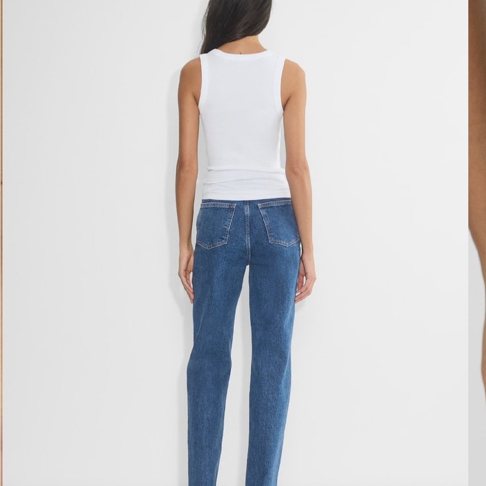 ARITZIA-Denim Forum Blue High Rise Straight Leg Jeans - Picture 7 of 7